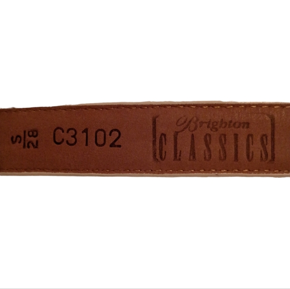 Brighton white crocodile pattern leather belt. Classic. Small. - Picture 6 of 6